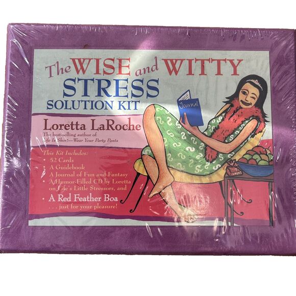 Loretta LaRoche - Wise and Witty Stress Solution Kit: Cards, Books, CD & Boa NEW - Picture 4 of 5